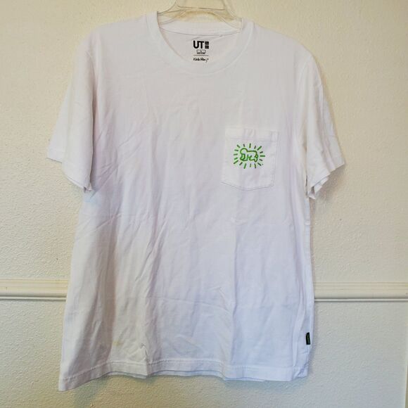 Uniqlo x Keith Haring White T-shirt Mens Sz L Invitation To Party Of Life 1984 - Picture 2 of 15